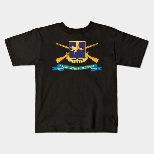 502nd Infantry Regiment - DUI w Br - Ribbon X 300 Kids T-Shirt by twix123844